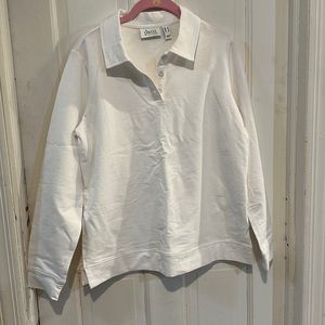 Denim & Co. Active French Terry Collared Henley Pullover